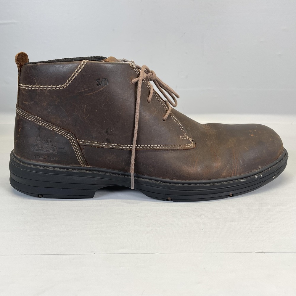 Caterpillar Inherit Mid Chukka Work Boots Mens Size 11 Brown Leather Steel Toe
